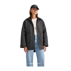 T/ALA Tala Quilted Reversible Oversized Black Warm Barn Jacket, Women's Small